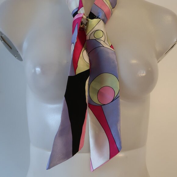 Womens Cara N.Y. Pink Multicolor Geometric Headband Scarf - Picture 7 of 12
